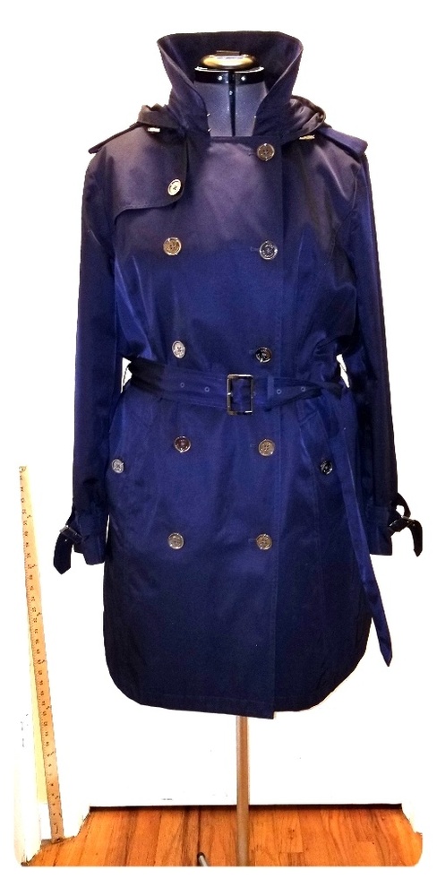 Michael Kors Navy Mid-Length Raincoat